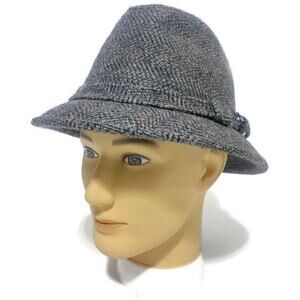 Kangol Wool Fedora Gent Hat Houndstooth Gray Men's Size Medium